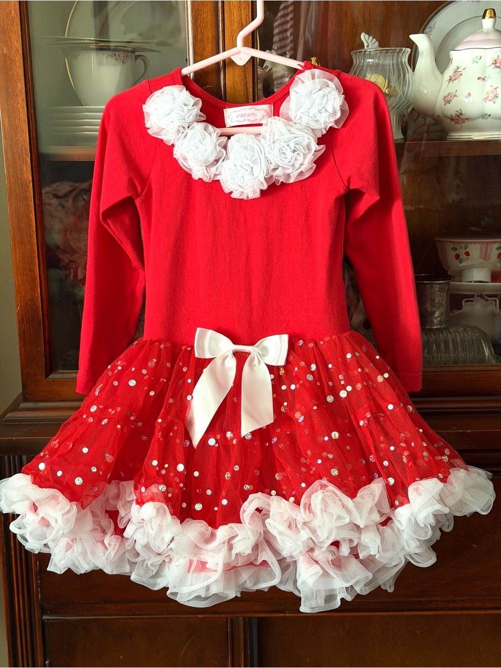 Girls Red Ruffle TuTu Dress